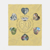 50e Diamond 6 Heart Photos Fleece Blanket Deken (Voorkant)