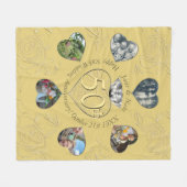 50e Diamond 6 Heart Photos Fleece Blanket Deken (Voorkant (Horizontaal))
