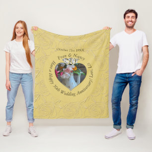 50e Diamond Heart Foto Fleece Deken