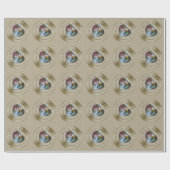 50e Diamond Taupe Heart Foto Cadeaupapier (Vlak)