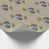 50e Diamond Taupe Heart Foto Cadeaupapier (Hoek)