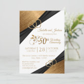 50e donkerbruin ontwerp voor Jubileum van het hart Kaart (Staand voorkant)