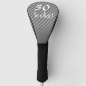 50e dus wat elegant modern grijs 50e verjaardag golfheadcover (Voorkant)