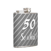 50e dus wat elegante grijze streep 50e verjaardag heupfles (Rechts)