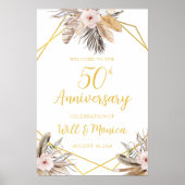 50e Elegant Bruiloft Jubileum Poster (Voorkant)