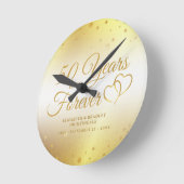 50e Elegant Jubileum Gold YEARS IN FOREVER Ronde Klok (Hoek)