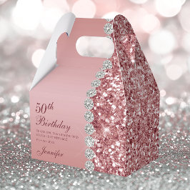 50e Elegante Roos Gouden Verjaardag Bedankdoosjes