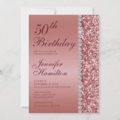 50e Elegante Roos Gouden Verjaardag Kaart (Voorkant)