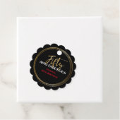 50e EN FABULOUS Birthday Black Gold Gift Label (In situ)