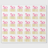 50e en Fabulous Birthday (of uw voorkeursleeftijd) Cadeaupapier (Vlak)