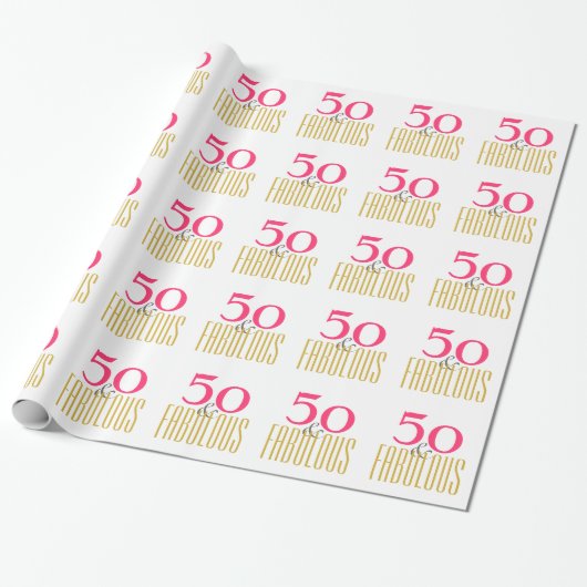 50e en Fabulous Birthday (of uw voorkeursleeftijd) Cadeaupapier (Uitgerold)