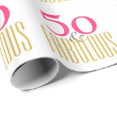 50e en Fabulous Birthday (of uw voorkeursleeftijd) Cadeaupapier (Rol Hoek)