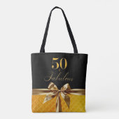 50e en Fabulous Zwart Goud Leder Tote Bag (Achterkant)