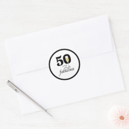 50e en fantastische verjaardagsenveloppen ronde sticker