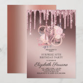 50e Enterprise Birthday Roos Gold Glitter-schijven Kaart (Voorkant / Achterkant)