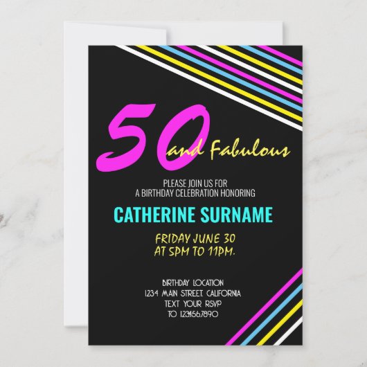 50e fabelachtige verjaardagsfeestviering kaart (Voorkant)