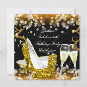 50e Fabulous Gold Glitter High Heels Birthday Kaart (Voorkant)