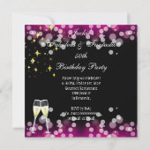 50e Fabulous Hot Pink Glitter High Hiel Dag Kaart (Achterkant)