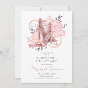 50e Fabulous Rose Blush Glitter Dansschoenen  Kaart