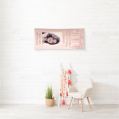 50e Fabulous verjaardagsglitter roos gouden foto Spandoek (Insitu)