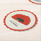 50e Flamenco Fan Verjaardagsfeest Kartonnen Onderzetters (Gekanteld)