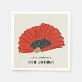 50e Flamenco Fan Verjaardagsfeest Servet (Voorkant)