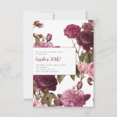50e Floral Birthday Party Kaart (Voorkant)