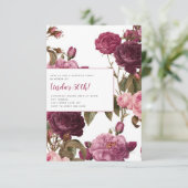 50e Floral Birthday Party Kaart (Staand voorkant)