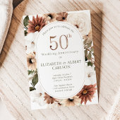 50e Floral bruiloft Jubileum Kaart