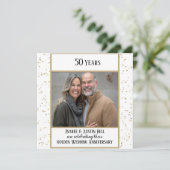 50e foto gouden bruiloft uitnodiging (Staand voorkant)