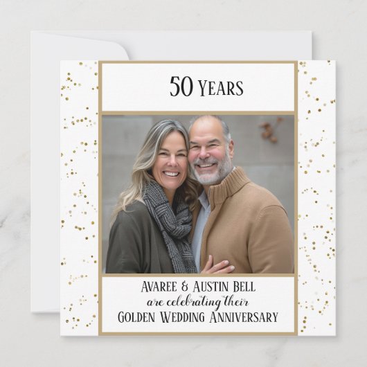 50e foto gouden bruiloft uitnodiging (Voorkant)