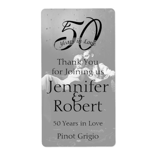 50e foto Jubileum wijnlabel Etiket (Voorkant)