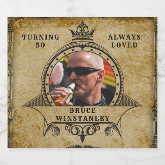 50e  foto van geboorte - sjabloon bier etiket (Enkel label)