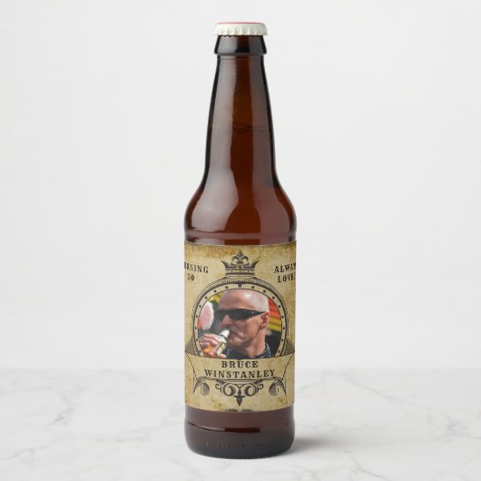 50e  foto van geboorte - sjabloon bier etiket (Voorkant)