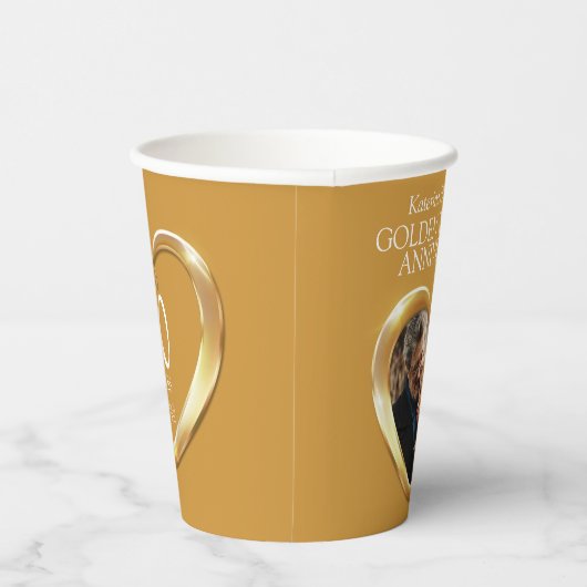 50e foto van het 50e Golden Wedding-jubileum Papieren Bekers (Rechts)