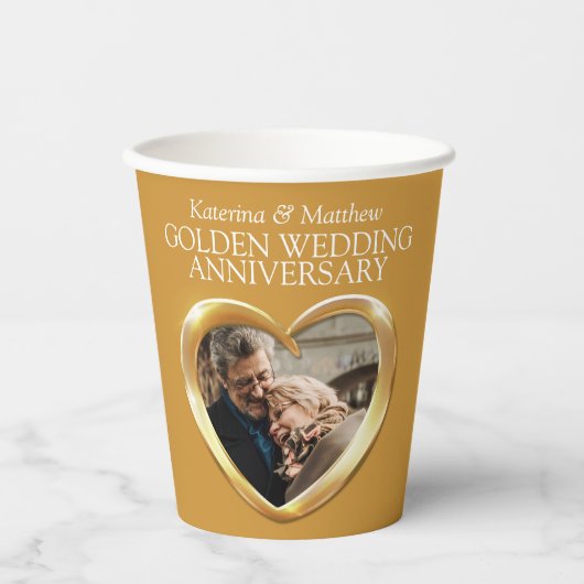 50e foto van het 50e Golden Wedding-jubileum Papieren Bekers (Voorkant)
