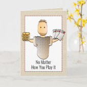 50e Funny Poker Hand Gambling Birthday Kaart (Gele Bloem)