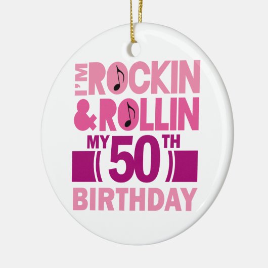 50e geboorte-cadeauidee voor Vrouw Keramisch Ornament (Links)