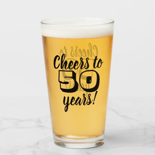 50e geboorte-kaas tot 50 jaar bier/Drink Glas (Voorkant gevuld)