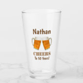 50e geboorte-kaas tot 50 jaar bier-punt glas (Voorkant)