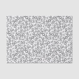 50e geboorte nummer Patroon zwart-wit Tissuepapier