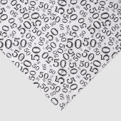 50e geboorte nummer Patroon zwart-wit Tissuepapier (Detail)