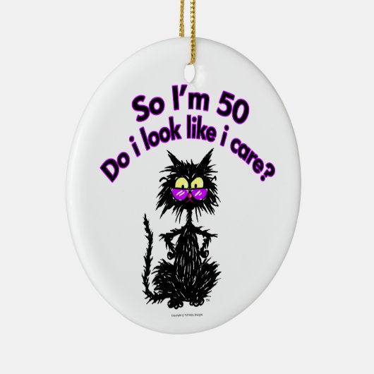 50e geboortecat keramisch ornament (Rechts)