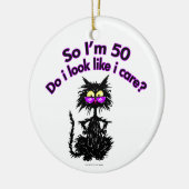 50e geboortecat keramisch ornament (Links)