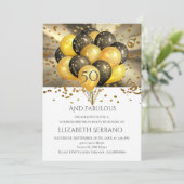 50e geboortedag ballonnen Glitter | Verrassendag Kaart (Staand voorkant)