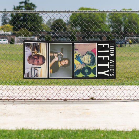 50e geboortedag foto-banner spandoek (Insitu)