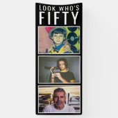 50e geboortedag foto-banner spandoek (Verticaal)