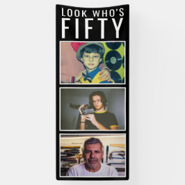 50e geboortedag foto-banner spandoek