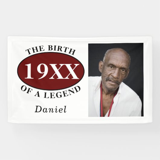 50e geboortedag foto foto foto geboortedatum legge spandoek (Horizontaal)