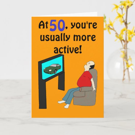 50e geboortedag kaart (Gele Bloem)